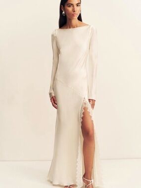 la lune long sleeve backless mini dress Shona Joy | Dresses | Shona Joy Longsleeve Cream Eva Fashion 5244 Long sexy wedding dress skimming bodycon skirt that Size:US Size 16